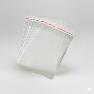 БОПП пакет с клеевым клапаном 30 микрон, 150 х 400 мм. + 50мм.